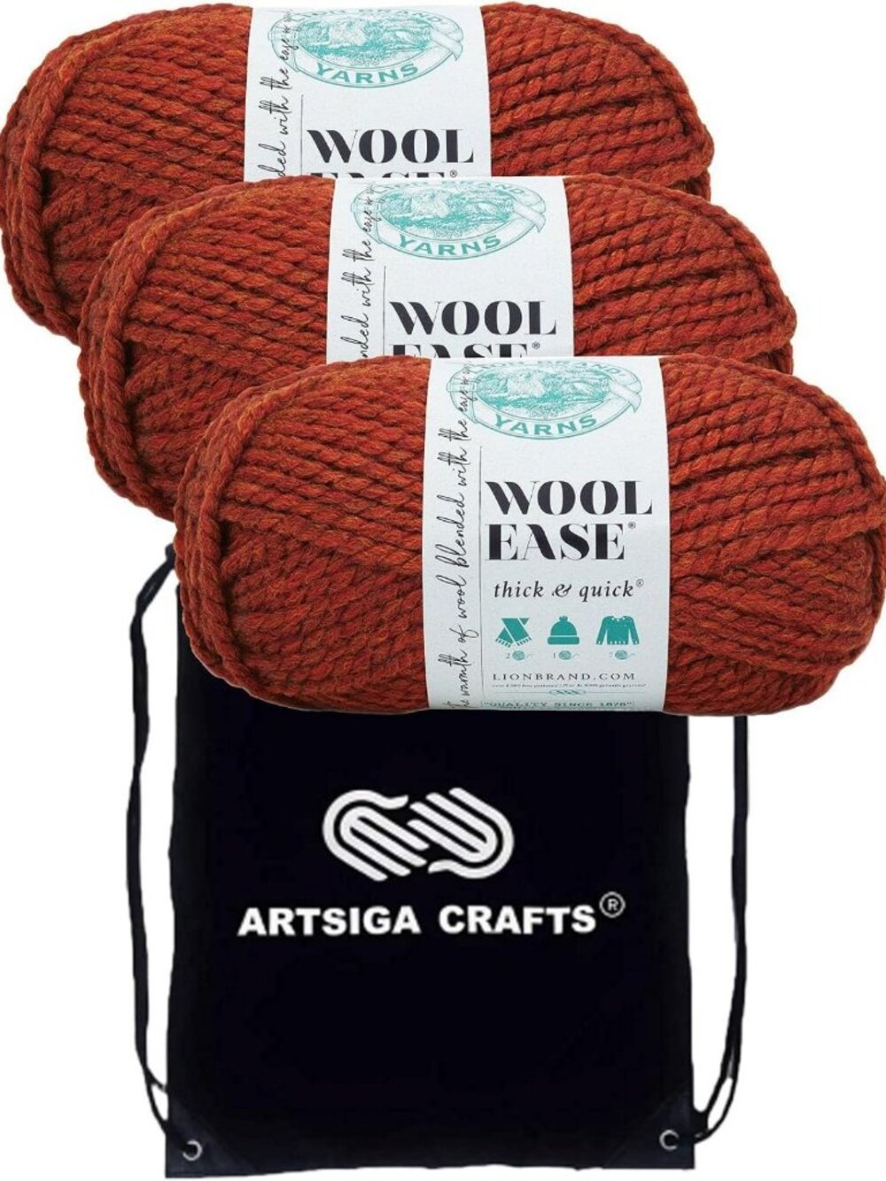 Cozy Wool Blend Yarn - Thick & Quick, 640-135 Spice, Perfect for Knitting